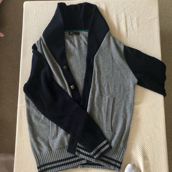 Banana Republic Blue and Grey Sweater Jacket - Picture 1 of 4